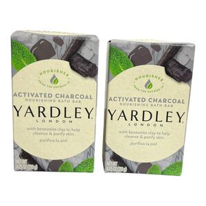 New Set of 2 Yardley Activated Charcoal Bar Soap Yardley London Bars 4.25oz